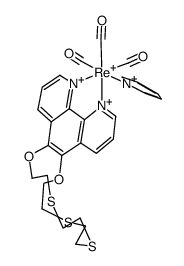 [Re(CO)3(py)(C12H6N2(OC2H4SC2H4)2S)](1+)结构式