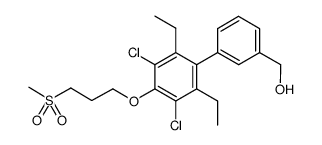 {3',5'-dichloro-2',6'-diethyl-4'-[3-(methylsulfonyl)propoxy]biphenyl-3-yl}methanol结构式