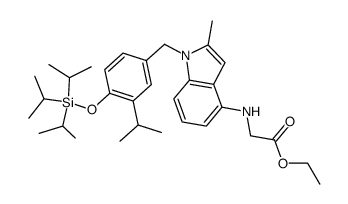 Ethyl [1-(3-isopropyl-4-triisopropylsilanyloxybenzyl)-2-methyl-1H -indol-4-ylamino]acetate Structure