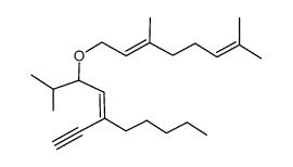 (Z)-3-((E)-3,7-dimethyl-octa-2,6-dienyloxy)-5-ethynyl-2-methyl-dec-4-ene Structure