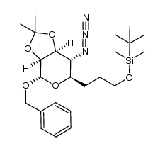 (3-((3aS,4S,6R,7R,7aS)-7-azido-4-(benzyloxy)-tetrahydro-2,2-dimethyl-3aH-[1,3]dioxolo[4,5-c]pyran-6-yl)propoxy)(tert-butyl)dimethylsilane Structure