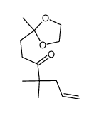 4,4-dimethyl-1-(2-methyl-1,3-dioxolan-2-yl)-6-hepten-3-one结构式