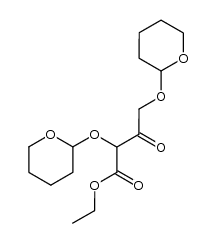 2,4-bis-tetrahydropyran-2-yloxy-acetoacetic acid ethyl ester Structure