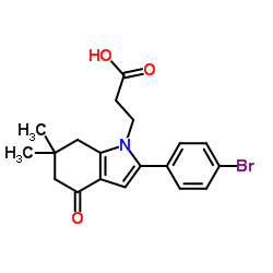 3-[2-(4-Bromophenyl)-6,6-dimethyl-4-oxo-4,5,6,7-tetrahydro-1H-indol-1-yl]propanoic acid结构式