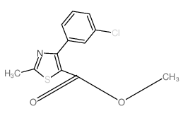 4-(3-氯苯基)-2-甲基噻唑-5-羧酸甲酯结构式