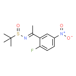 [N(E),S(R)]-N-(1-(2-氟-5-硝基苯)亚乙基)-2-甲基丙烷-2-亚磺酰胺结构式