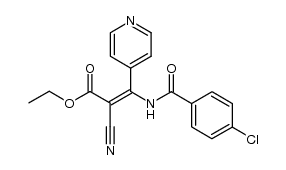 (E)-ethyl 2-cyano-3-(4-pyridyl)-3-(4-chlorobenzoylamino)acrylate Structure