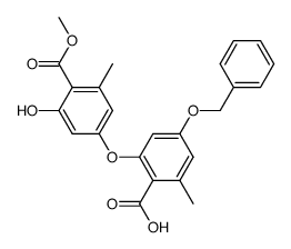 4-benzyloxy-2-(3'-hydroxy-4'-methoxycarbonyl-5'-methylphenoxy)-6-methylbenzoic acid Structure