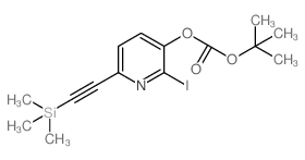 tert-Butyl 2-iodo-6-((trimethylsilyl)ethynyl)-pyridin-3-yl carbonate结构式