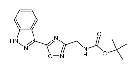 3-[3-tert-butoxycarbonylaminomethyl-1,2,4-oxadiazol-5-yl]indazole Structure