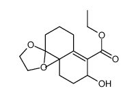 (R)-Spiro[1,3-dioxolane-2,1'(2'H)-naphthalene]-5'-carboxylic acid, 3',4',6',7',8',8'a-hexahydro-6'-hydroxy-8'a-methyl-, ethyl ester (9CI)结构式