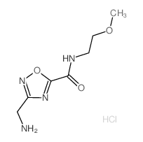 3-(Aminomethyl)-N-(2-methoxyethyl)-1,2,4-oxadiazole-5-carboxamide hydrochloride结构式