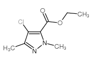 4-氯-1,3-二甲基-1H-吡唑-5-羧酸乙酯结构式