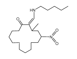 2-(2-Azaheptyliden)-3-methyl-5-nitrocyclopentadecanon Structure