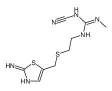 1-[2-[(2-amino-1,3-thiazol-5-yl)methylsulfanyl]ethyl]-3-cyano-2-methyl-guanidine Structure
