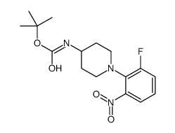 (1-(2-氟-6-硝基苯基)哌啶-4-基)氨基甲酸叔丁酯结构式