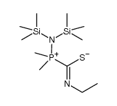 1-bis(trimethylsilyl)amino-N-ethyl-1,1-dimethylphosphoniumcarbimidothioate结构式