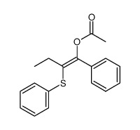 (E)-1-acetoxy-1-phenyl-2-phenylthiobut-1-ene结构式