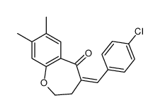 (4Z)-4-[(4-chlorophenyl)methylidene]-7,8-dimethyl-2,3-dihydro-1-benzoxepin-5-one结构式