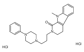 9-methyl-2-[3-(4-phenylpiperazin-1-yl)propyl]-3,4-dihydropyrido[3,4-b]indol-1-one,dihydrochloride结构式