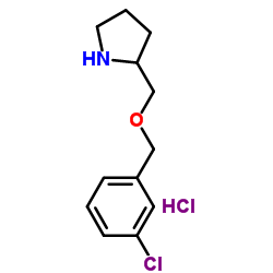 2-{[(3-Chlorobenzyl)oxy]methyl}pyrrolidine hydrochloride (1:1) Structure