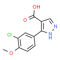 3-(3-chloro-4-methoxyphenyl)-1H-pyrazole-4-carboxylic acid结构式