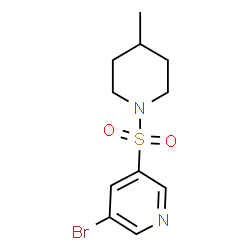 3-bromo-5-(4-Methylpiperidin-1-ylsulfonyl)pyridine结构式