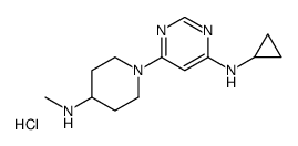 N-cyclopropyl-6-(4-(methylamino)piperidin-1-yl)pyrimidin-4-amine hydrochloride structure