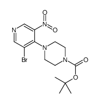 tert-Butyl 4-(3-bromo-5-nitropyridin-4-yl)piperazine-1-carboxylate Structure