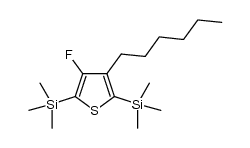 3-fluoro-4-hexyl-2,5-bis(trimethylsilyl)thiophene结构式