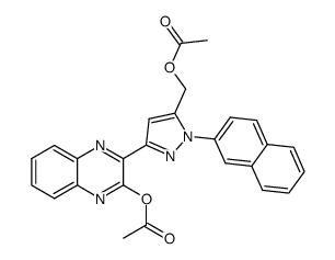 Acetic acid 3-(5-acetoxymethyl-1-naphthalen-2-yl-1H-pyrazol-3-yl)-quinoxalin-2-yl ester Structure