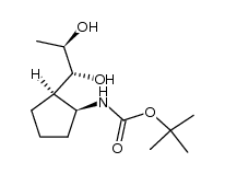(1S,2R)-1-(tert-butoxycarbonylamino)-2-[(1R*,2R*)-1,2-dihydroxypropyl]cyclopentane结构式