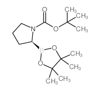 (S)-2-(4,4,5,5-四甲基-1,3,2-二氧杂硼杂环戊烷-2-基)吡咯烷-1-羧酸叔丁酯结构式