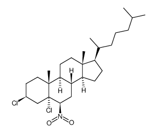 Cholestane, 3,5-dichloro-6-nitro-, (3beta,5alpha,6beta)- Structure