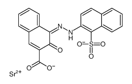 3-Hydroxy-4-[(1-sulfo-2-naphthalenyl)azo]-2-naphthalene carboxylic acid, strontium salt(1:1) structure