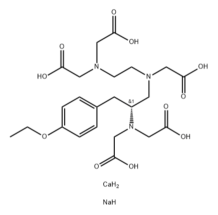 Glycine, N-[(2R)-2-[bis(carboxymethyl)amino]-3-(4-ethoxyphenyl)propyl]-N-[2-[bis(carboxymethyl)amino]ethyl]-, calcium sodium salt (1:1:3) (9CI) Structure