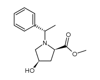 (2R,4R,1'S)-1-(1'-phenylethyl)-4-hydroxy-proline methyl ester Structure