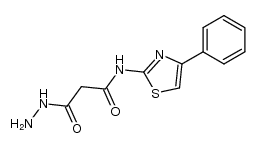 N-(4-phenyl-thiazol-2-yl)-malonamic acid hydrazide结构式