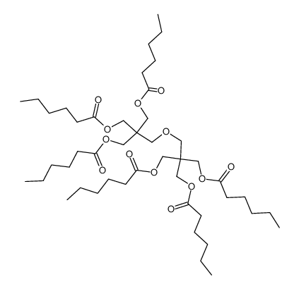 2,2'-[Oxybis(methylene)]bis[2-[(hexanoyloxy)methyl]-1,3-propanediol dihexanoate]结构式