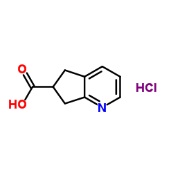 6,7-Dihydro-5H-cyclopenta[b]pyridine-6-carboxylic acid hydrochloride (1:1) Structure