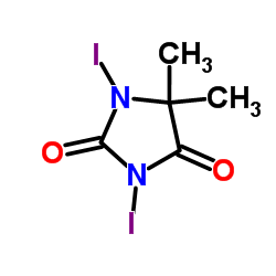 1,3-二碘-5,5-二甲基海因结构式