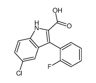 5-chloro-3-(2-fluorophenyl)-1H-indole-2-carboxylic acid结构式
