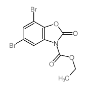 3(2H)-Benzoxazolecarboxylicacid, 5,7-dibromo-2-oxo-, ethyl ester structure