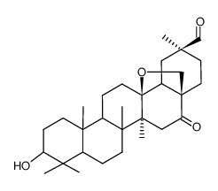 (20S)-13,28-Epoxy-3β-hydroxy-16-oxooleanan-30-al structure