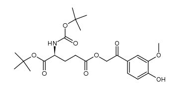 γ-O-(4-hydroxy-3-methoxyphenacetyl) t-butyl N-t-boc L-glutamate结构式