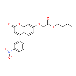 butyl 2-[4-(3-nitrophenyl)-2-oxochromen-7-yl]oxyacetate Structure