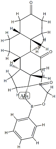 17,21-[(Phenylboranediyl)bisoxy]-5β-pregnane-3,11,20-trione结构式