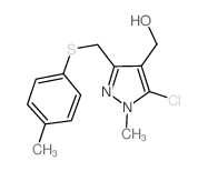 (5-CHLORO-1-METHYL-3-([(4-METHYLPHENYL)SULFANYL]METHYL)-1H-PYRAZOL-4-YL)METHANOL structure