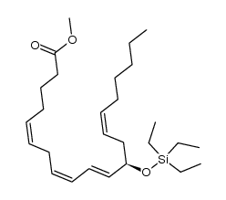 (R)-12-[(triethylsilyl)oxy]-5(Z),8(Z),10(E),14(Z)-eicosatetraenoic acid methyl ester结构式