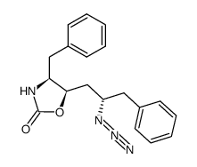(4S,5R)-4-benzyl-5-[(2S)-2-azido-3-phenylpropyl]-1,3-oxazolidin-2-one结构式